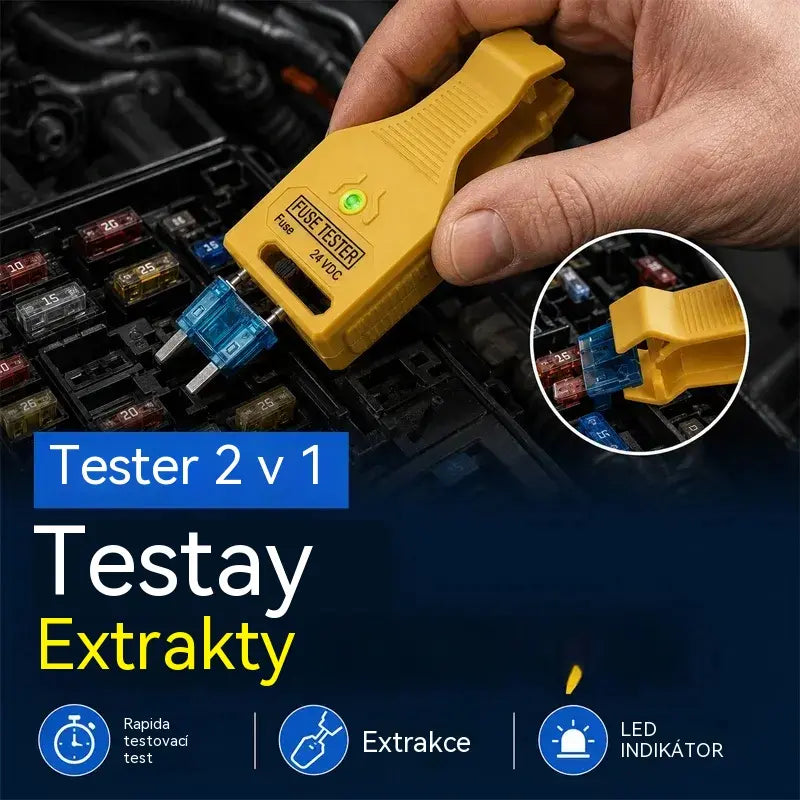 ⚡ Tester pojistek do auta a kleště 2 v 1 (kompatibilní s 12V/24V / zelená LED kontrolka / nastavitelná rozteč / vytahovací kleště / použití v autě, nákladním autě, lodi)! 🚗✨