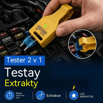 ⚡ Tester pojistek do auta a kleště 2 v 1 (kompatibilní s 12V/24V / zelená LED kontrolka / nastavitelná rozteč / vytahovací kleště / použití v autě, nákladním autě, lodi)! 🚗✨