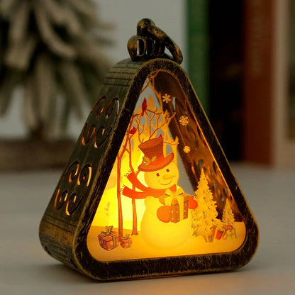 🌲🎅【1 sada po 4 ks.】🎁✨Vánoční retro noční světýlka | Světelná dekorace ve tvaru sněhuláka + dekorace na okenní poličku nebo stůl