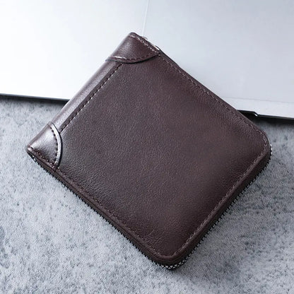 ✨🎁Retro pánská peněženka z umělé kůže se zipem, pouzdrem na karty/skládací peněženkou na mince.