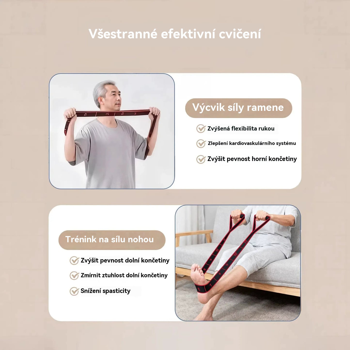 【Kupte 1 a získejte 1 zdarma】Odporová guma pro budování svalů, protahování nohou a elastická guma pro osoby středního a staršího věku.