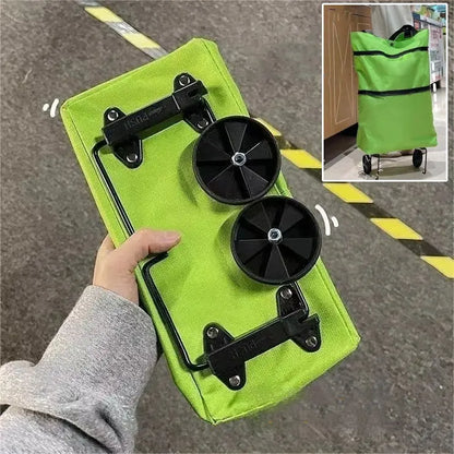 🛒🔥【Nejprodávanější produkt】Skládací nákupní taška a batoh 2 v 1, lehká nákupní taška/přepravní vozík s kolečky