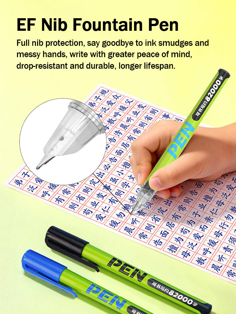 【12 per】🖋️Plnicí pero s přímým průtokem a vysokou kapacitou s hrotem EF, které nevyžaduje výměnu náplně!