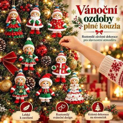 ✨Dvě sady po 40 kusech stojí 580 českých korun🎄2D dřevěné dekorace na vánoční oblečení pro dívky