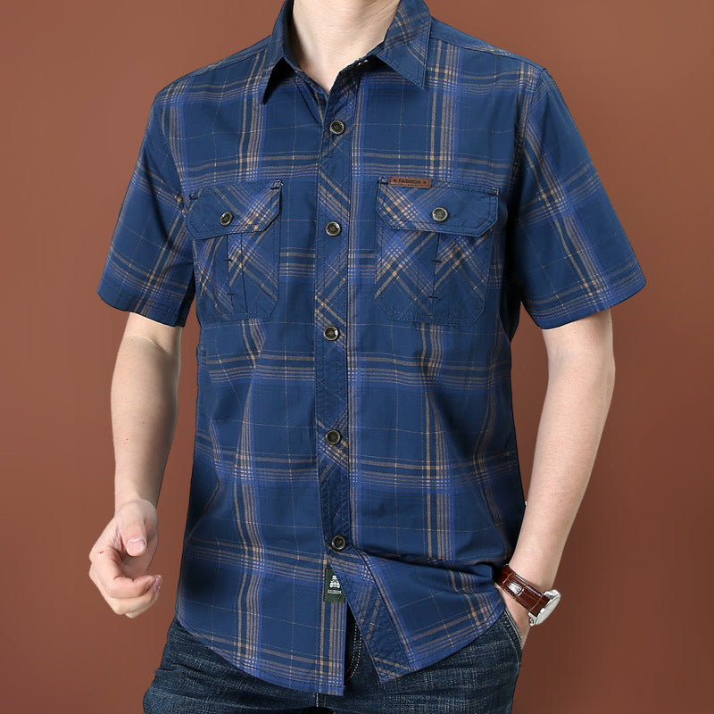 【M-5XL】📢SLEVA 40 % !! ⏰Pánská ležérní kostkovaná košile s krátkým rukávem