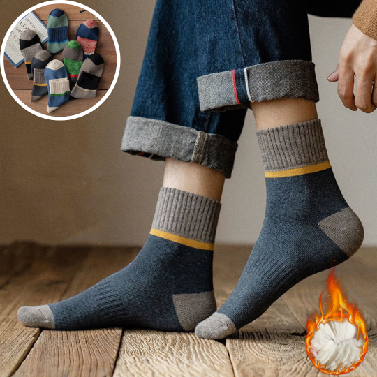 😍🧦【10 párů】Antibakteriální, deodorační a teplé vlněné ponožky na podzim a zimu.
