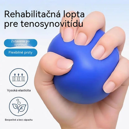 Ortopedický míč na regeneraci prstů a rukou s fixačními kroužky, pomůcka na posílení síly a mobility pro seniory nebo po mrtvici