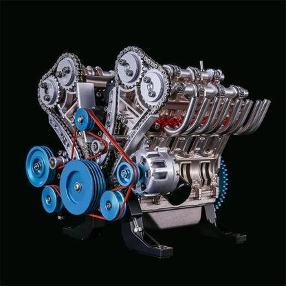 🔥【Kupte 1 a získejte 1 zdarma】Kovový mechanický motor V8, sestavený svépomocí, model auta, celokovový