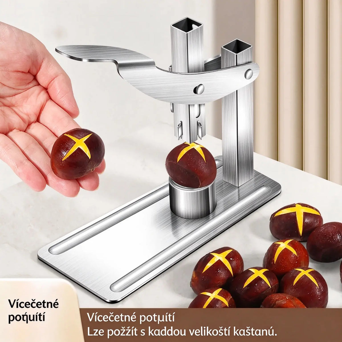 🥜💪Louskáček na ořechy s rukojetí – vyroben z nerezové oceli, připraven k použití