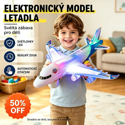 🥳🔥 Nabídka za poloviční cenu! 📣✈️ Model elektrického letadla v měřítku, vybavený realistickými zvuky motoru a blikajícími LED světly.