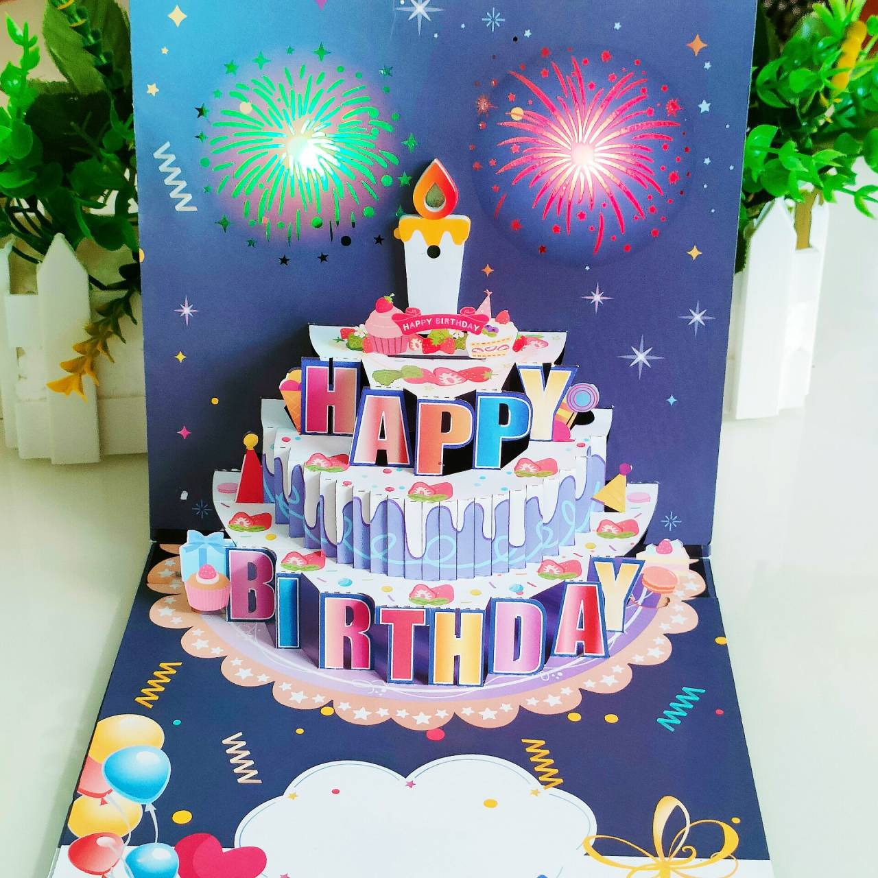 🔥SOBOTNÍ VÝPRODEJ S 70% SLEVOU!!🎉3D vyskakovací hudební narozeninová karta se světly a písní🎵🎂