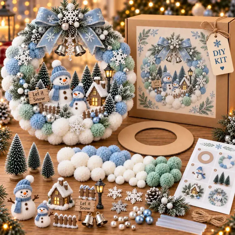 🎄🎁🏵Sada na výrobu vánočního věnce – sváteční dekorace