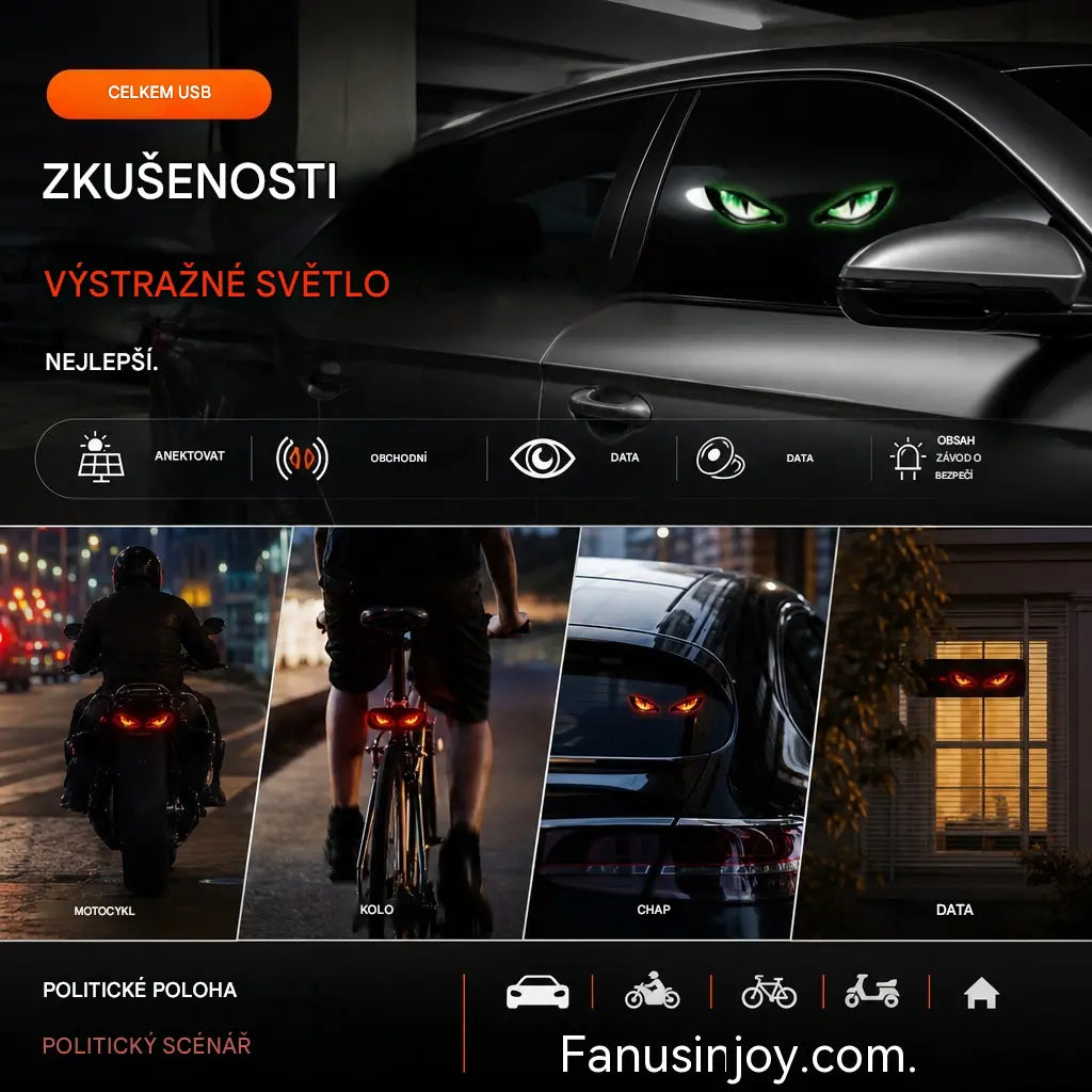 🚗👀 Solární LED výstražná světla do auta | Přitahují veškerou pozornost, zvyšují bezpečnost jízdy – bezdrátový design, automatická detekce, vysoká všestrannost ✨