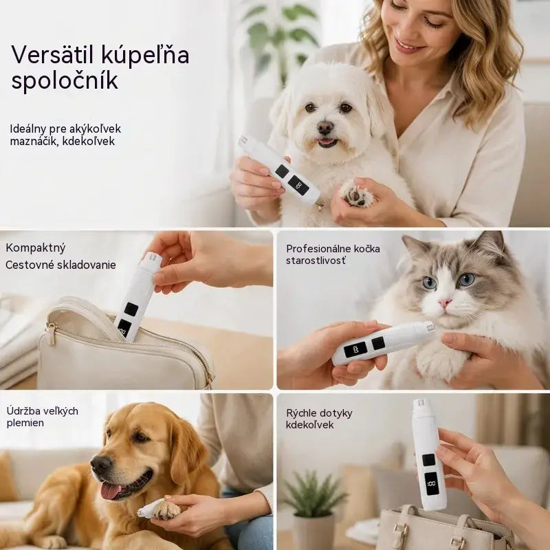 🐱🐶 Elektrický pilník na nehty pro domácí zvířata s LED indikátorem napájení
