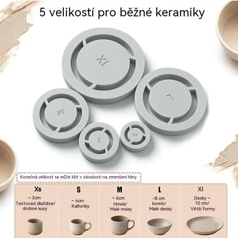 Nástroj pro centrování šablony kroužků na keramiku pro ořezávání hlíny