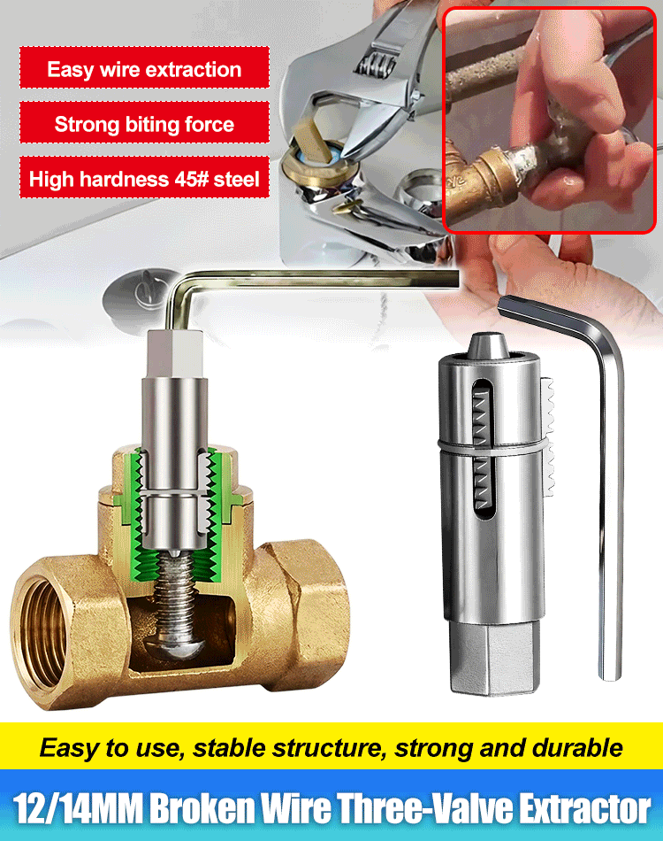 🚰🔧Univerzální extraktor kohoutků pro prasklé kohoutky ve vodovodním potrubí.