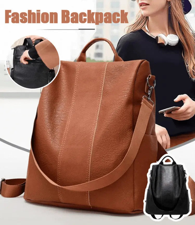 🔥🥰【Kupte jeden a dostanete jeden zdarma】Velkokapacitní batoh z měkké kůže proti krádeži