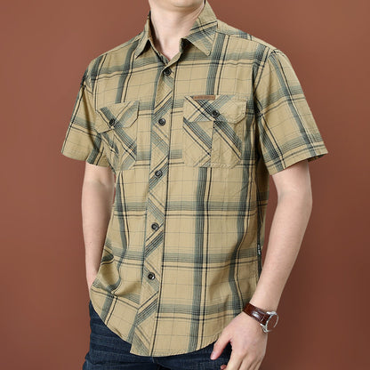 【M-5XL】📢SLEVA 40 % !! ⏰Pánská ležérní kostkovaná košile s krátkým rukávem