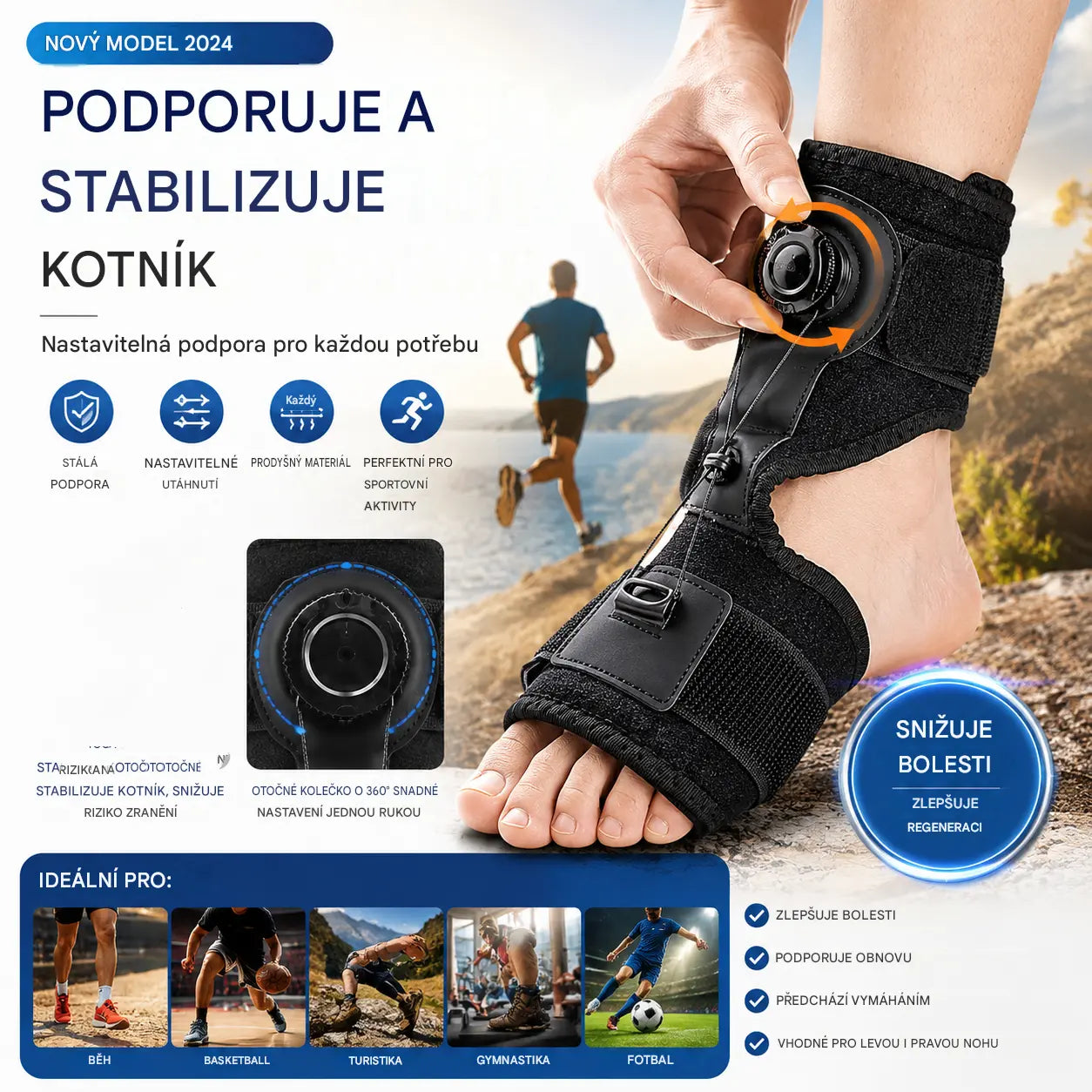 🏃‍♀️【2 jednotky】Lékařské ortézy pro pokleslou nohu a plantární fasciitidu, s otočným nastavovacím knoflíkem a hliníkovou oporou, pro denní i noční použití.