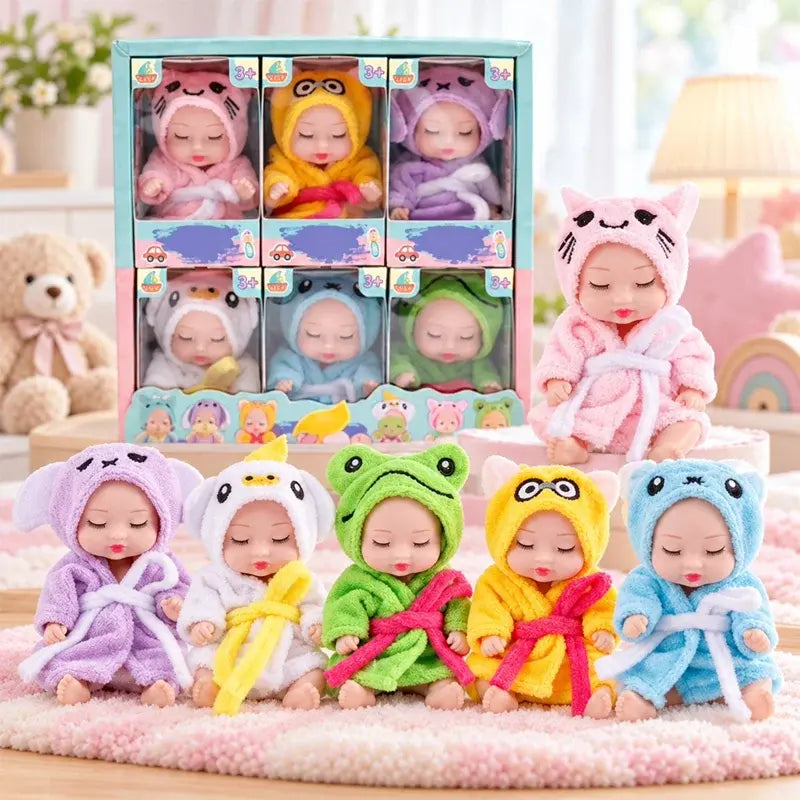 👶 Dárková sada panenek Reborn Baby Zavinuté ve zvířecích kostýmech! Rozkošné spící tvářičky miminek · Sada 6 panenek v dárkové krabičce · Perfektní dárek pro děti!