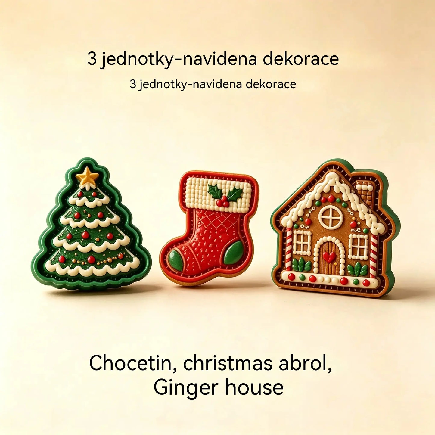 ⌛【Sada 3 kusů】520 Kč 🥧🎄Sbírka mini forem na vánoční dorty s 9 vzory | 🫎Opakovaně použitelné reliéfní formy na tvarování detailních vánočních dortů ve tvaru Santa Clause, sněhuláka, soba a vánočního stromečku⛄