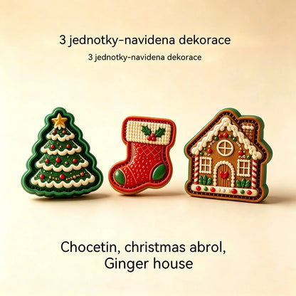 ⌛【Sada 3 kusů】520 Kč 🥧🎄Sbírka mini forem na vánoční dorty s 9 vzory | 🫎Opakovaně použitelné reliéfní formy na tvarování detailních vánočních dortů ve tvaru Santa Clause, sněhuláka, soba a vánočního stromečku⛄