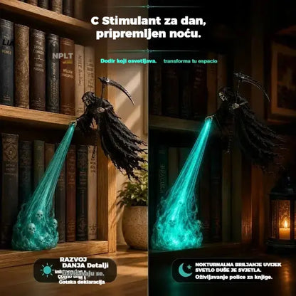 🎃🔥 Dekorativní 3D andělské LED světlo | Fantastická osvětlená dekorace knihovny
