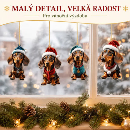 🎄【9 kusů】🐕 Vánoční ozdoby na stromeček ve tvaru štěňátek