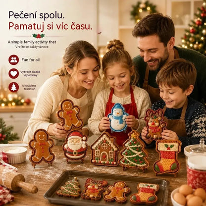 ⌛【Sada 3 kusů】520 Kč 🥧🎄Sbírka mini forem na vánoční dorty s 9 vzory | 🫎Opakovaně použitelné reliéfní formy na tvarování detailních vánočních dortů ve tvaru Santa Clause, sněhuláka, soba a vánočního stromečku⛄