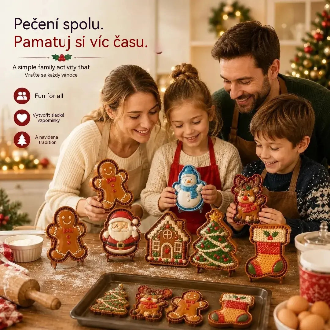 ⌛【Sada 3 kusů】520 Kč 🥧🎄Sbírka mini forem na vánoční dorty s 9 vzory | 🫎Opakovaně použitelné reliéfní formy na tvarování detailních vánočních dortů ve tvaru Santa Clause, sněhuláka, soba a vánočního stromečku⛄