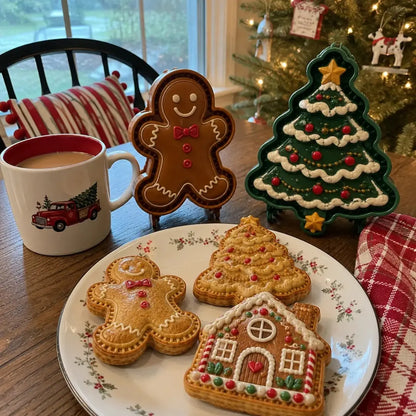 ⌛【Sada 3 kusů】520 Kč 🥧🎄Sbírka mini forem na vánoční dorty s 9 vzory | 🫎Opakovaně použitelné reliéfní formy na tvarování detailních vánočních dortů ve tvaru Santa Clause, sněhuláka, soba a vánočního stromečku⛄