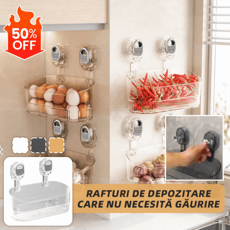 🍽️🧺🔥Kupte 1 a získejte 2 zdarma🔥Držák s přísavkou bez vrtání, nástěnný odtokový stojan do kuchyně a koupelny