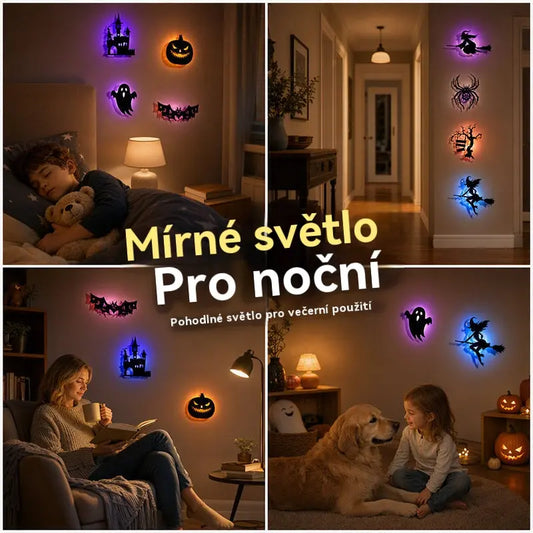 Halloweenské samolepky na zeď, které svítí ve tmě