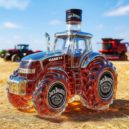 🔥🚜Láhev vína s retro traktorem, 🎁🎁Kreativní ozdoby na láhev whisky s utěsněním