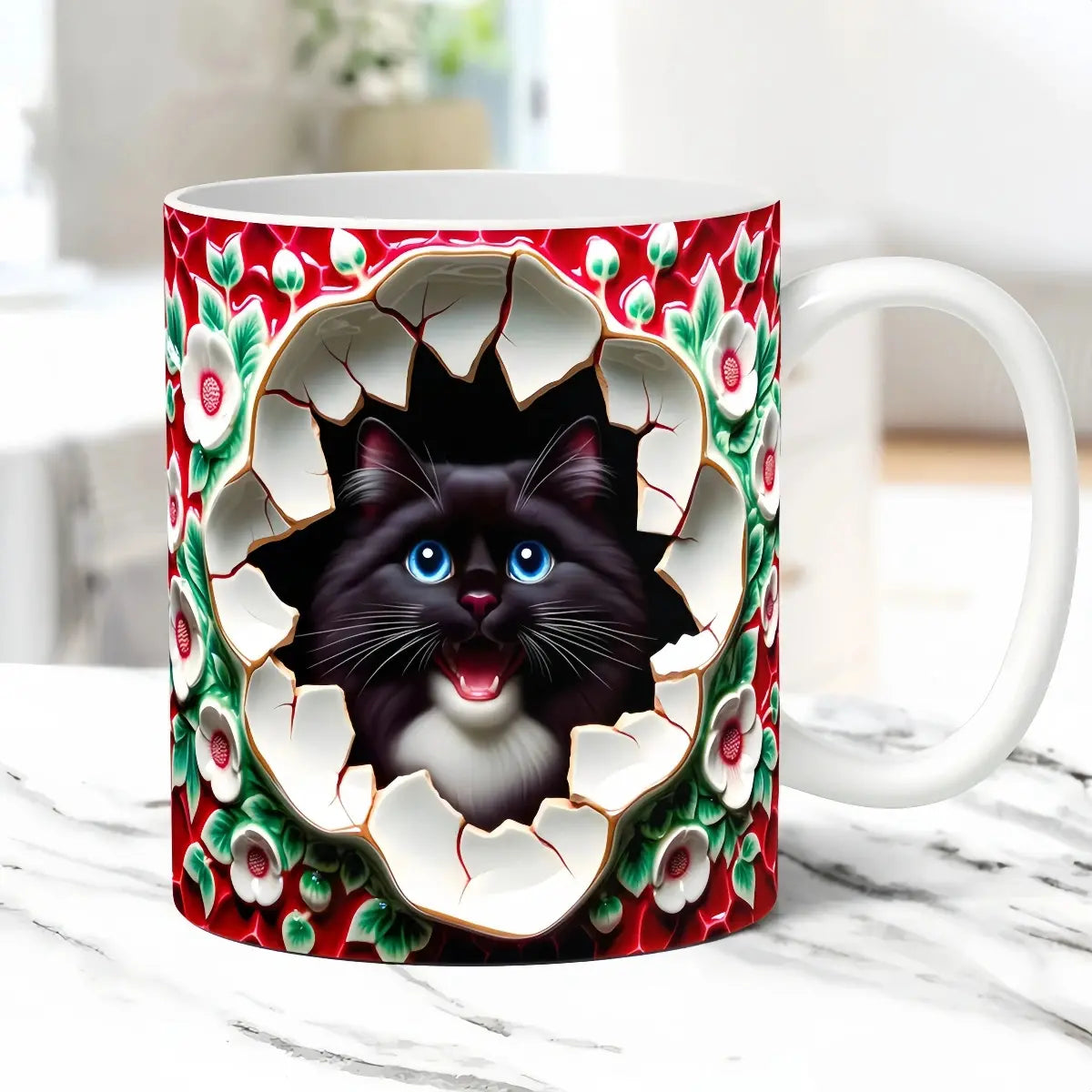 🎁 Kreativní hrnek na kávu s kočkou, vynikající dárek
