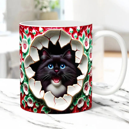 🎁 Kreativní hrnek na kávu s kočkou, vynikající dárek