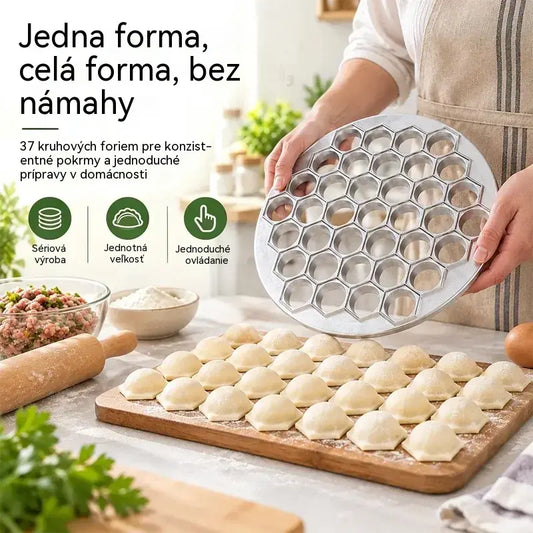 🥟 Připravte pirohy či pelmeny za pár vteřin! Forma na 37 kusů · Jedním stisknutím získáte 37 stejných kousků · Efektivní, rychlé a snadno se čistí!