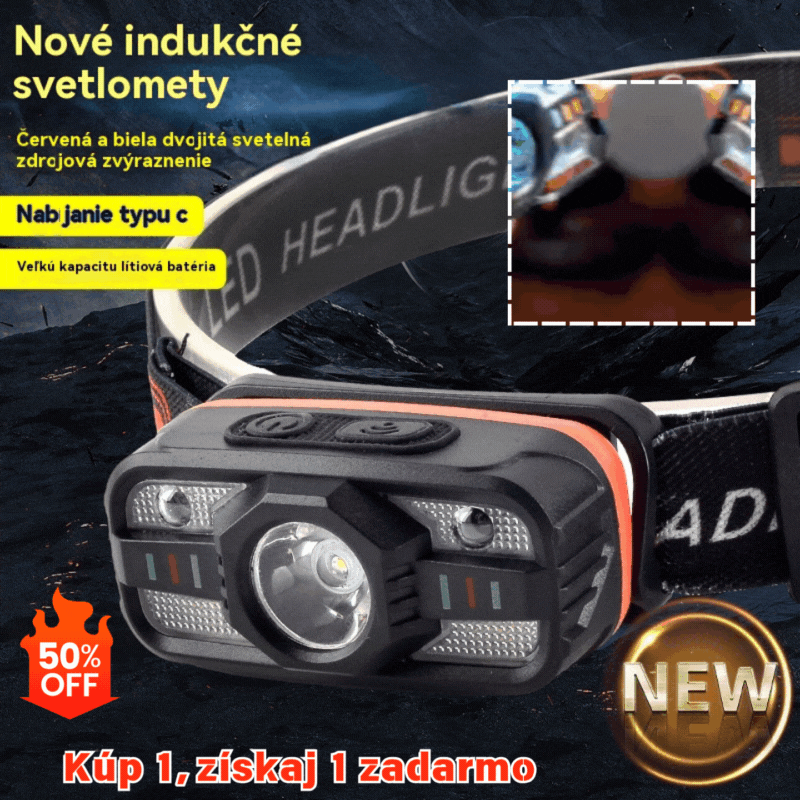 💥🌟【80%OFF】【Průměrná cena za kus je 290 Kč】🌟💡Indukční LED světlomet s chytrým USB nabíjením