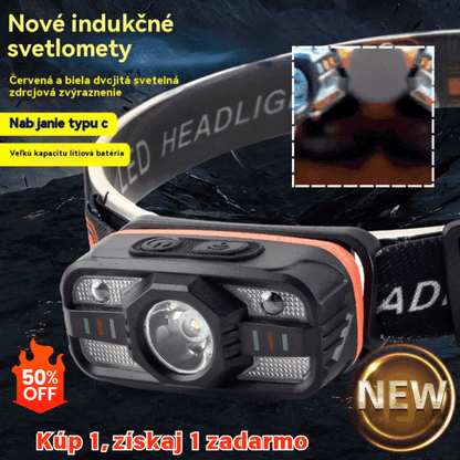 💥🌟【80%OFF】【Průměrná cena za kus je 290 Kč】🌟💡Indukční LED světlomet s chytrým USB nabíjením