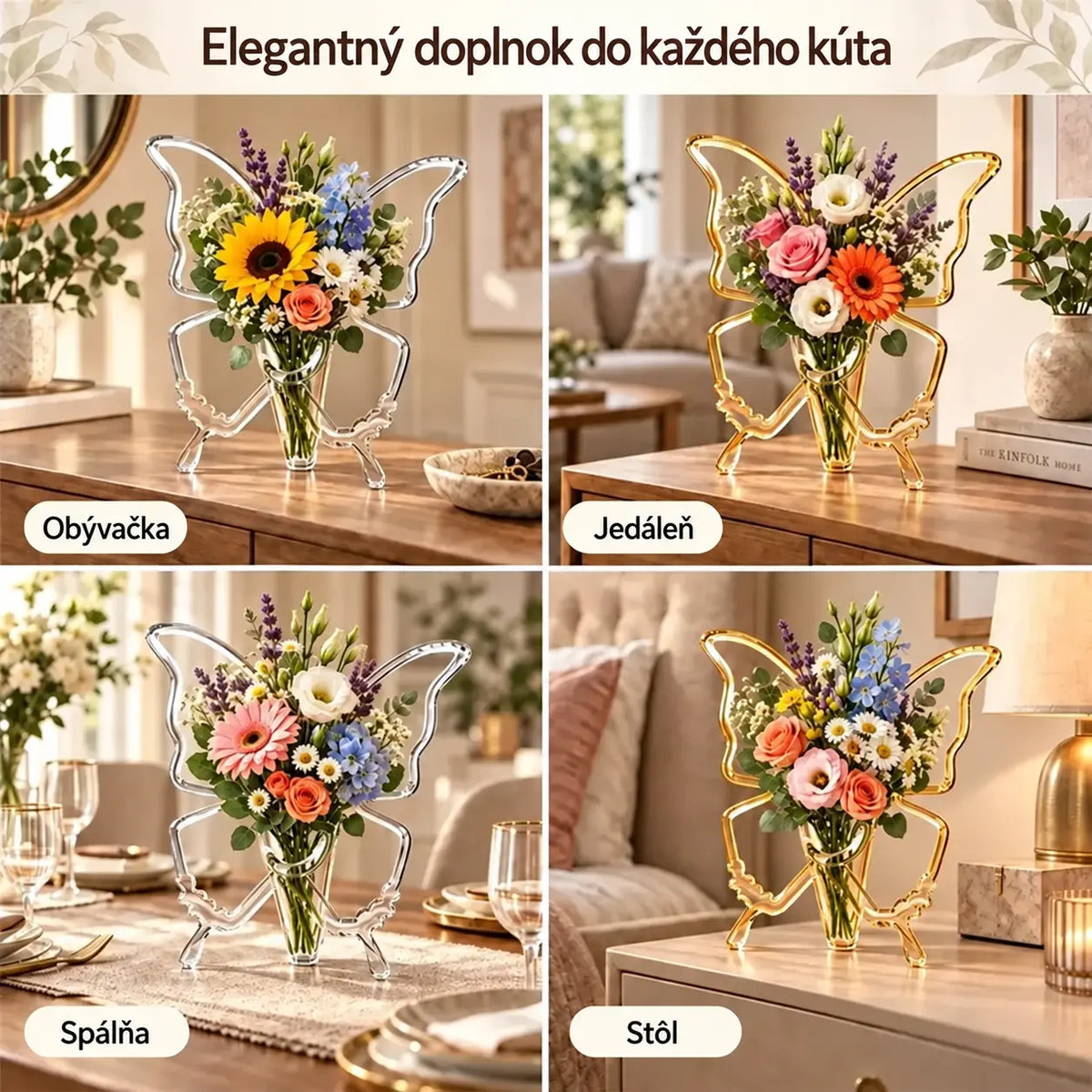 🦋 Dekorativní váza ve tvaru motýla – elegantní doplněk pro květiny i interiér.