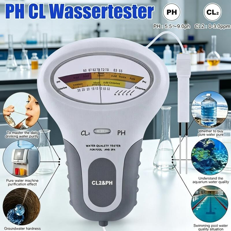 🔬🏊 SLEVA 50 %! Měřič pH a chloru do bazénů – Přesné měření hodnoty pH a obsahu chloru – Jednoduché, rychlé a spolehlivé 💧✨