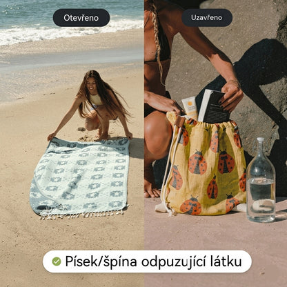 Batoh na ručníky 2 v 1 bez písku | 100% organická bavlna