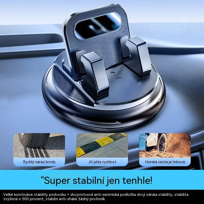 🎯 50% SLEVA NA VŠE! Otočný držák telefonu – bezpečné uchycení na palubní desku, vysoce přilnavá guma 🧭🔄 【Kvalita zaručena】