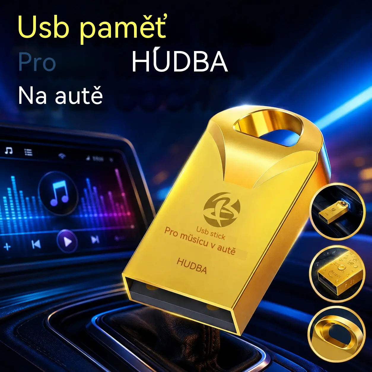 【32 GB】Vysoce kvalitní univerzální USB disk pro hudbu do auta 【2 500 populárních skladeb + 100 videí】