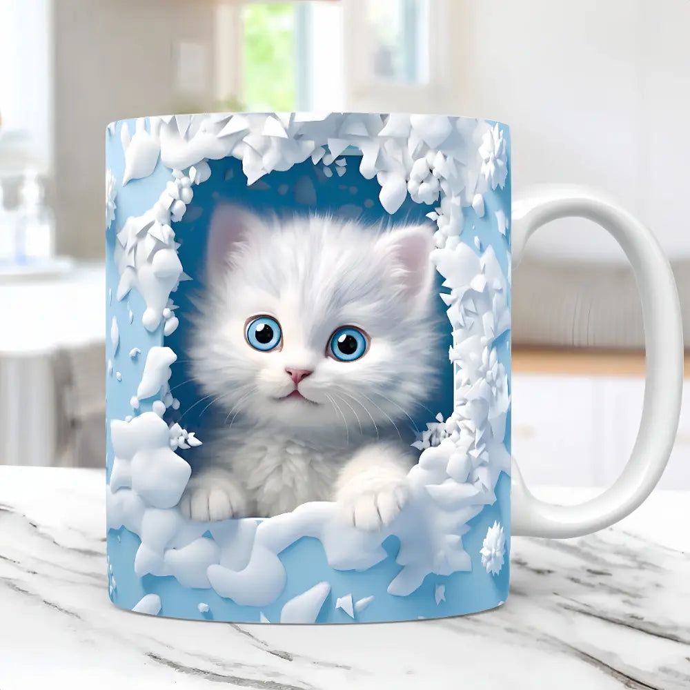 🎁 Kreativní hrnek na kávu s kočkou, vynikající dárek