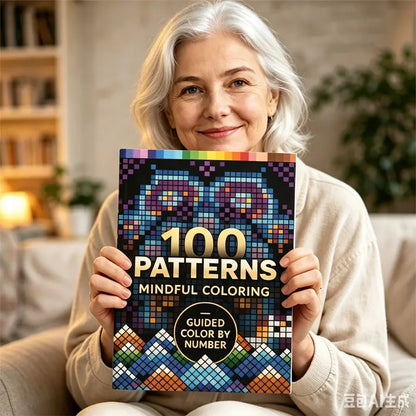 🛍️ Sada antistresových omalovánek "100 vzorů pro vědomé vybarvování" 🎨 Malování podle čísel pro dospělé a seniory | 100 vzorů (květiny, mandaly) + sada fixů v ceně, trénink mozku a relaxace