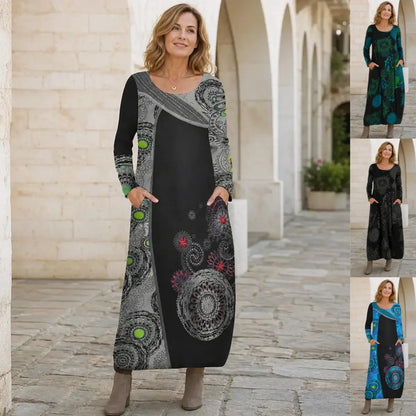 ✨🔥Poslední den – sleva 50 %【S–5XL】Nové podzimní a zimní šaty s potiskem ·  vhodné na každý den