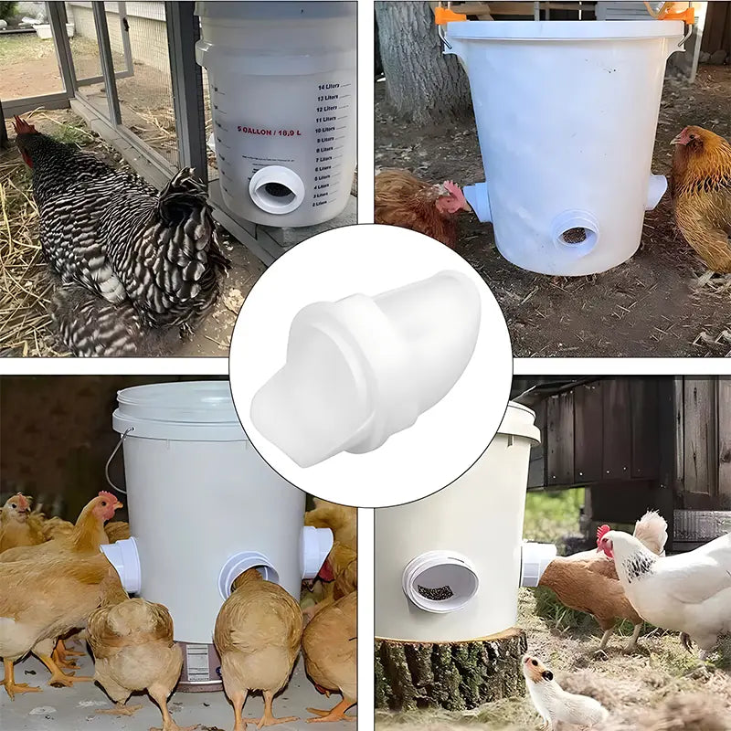 🐓【Děrovač + krmítko】Automatické krmítko pro kuřata, kachny a husy