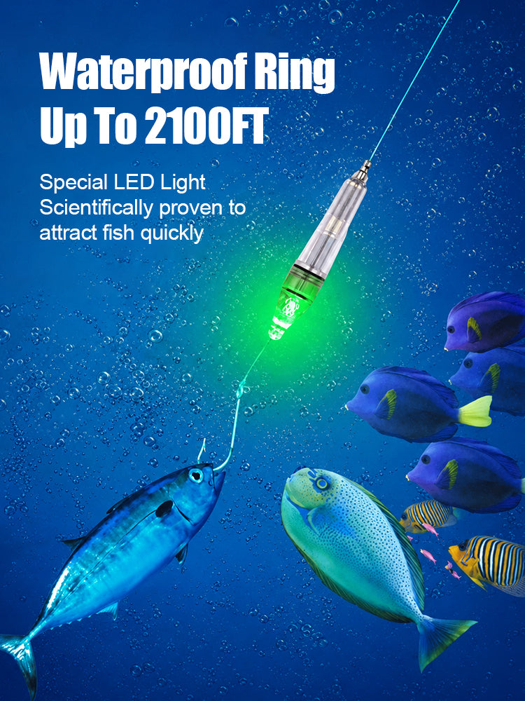 🐟🚨 Multicolor underwater fish attractor light – transparent flashing light for night fishing