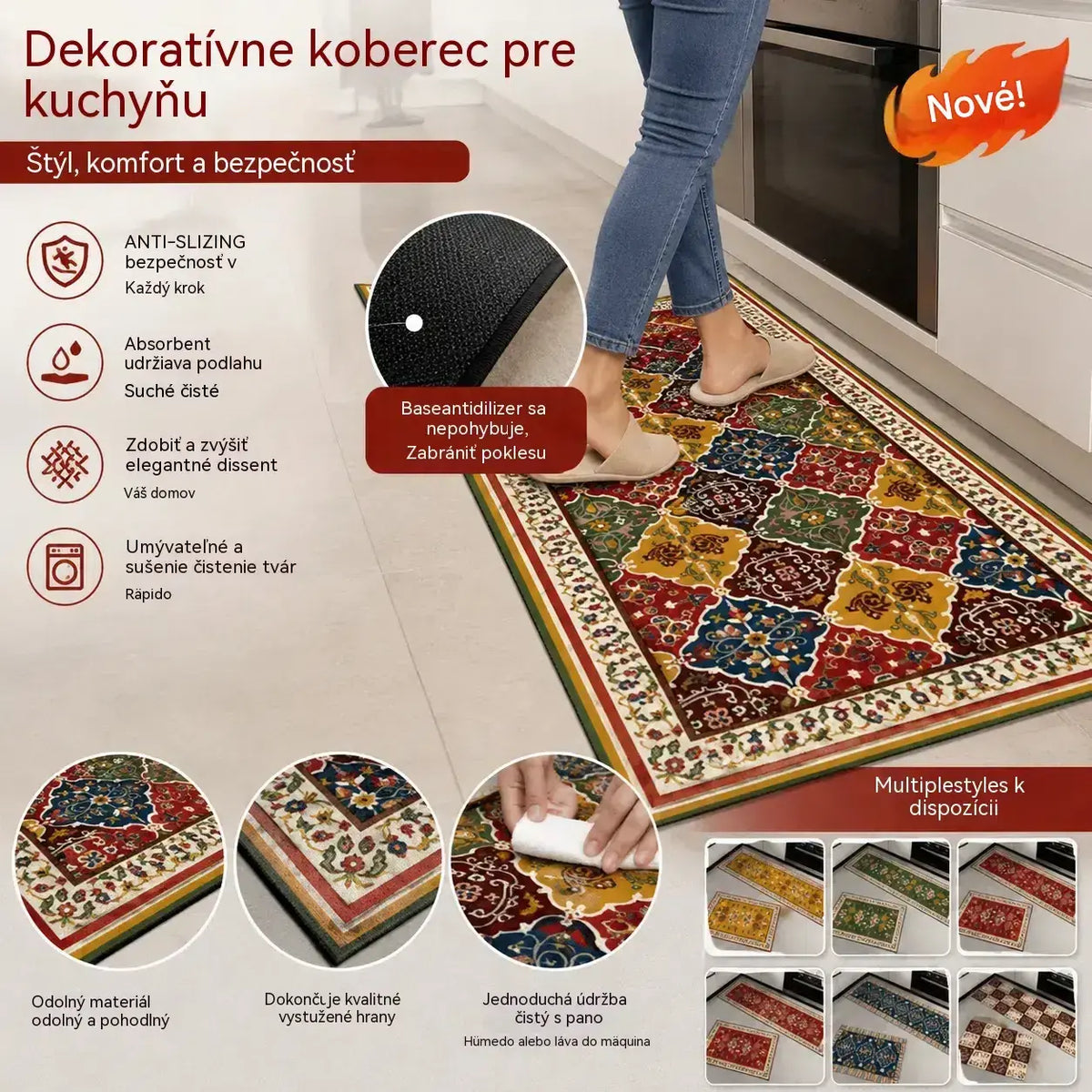 🏠💧【Kupte si velkou a malou dostanete zdarma】Vysoce savá podložka｜40×60+40×120 cm, protiskluzová a rychleschnoucí, do domácnosti